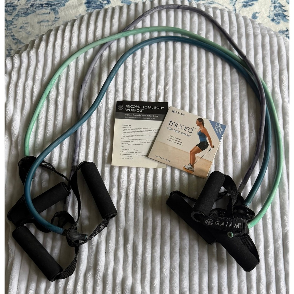 Gaiam TriCord Total Body Workout Resistance Bands with Instructional DVD Guide
